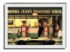 Quadro James Dean & Marilyn Monroe Arte Retro Moldura Branca
