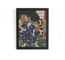 Quadro Japones Bansaku E O Monstro Tsukioka Yoshitoshi 1865