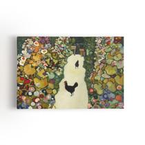 Quadro Jardim Com Galinhas Gustav Klimt Canvas 60X40Cm