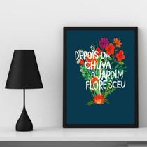 Quadro Jardim Floresceu 24x18cm Moldura Madeira Branca Quadro Jardim Floresceu 24x18cm Moldura Madeira Branca