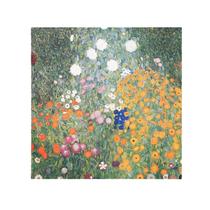 Quadro Jardim Florido Gustav Klimt Flores Canvas 60X60Cm
