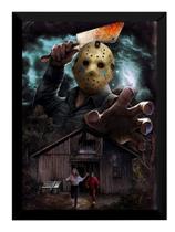 Quadro Jason Voorhees Filme Terror Arte Moldurada