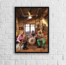 Quadro Jazz Músicos De New Orleans 24x18cm Quadro Jazz Músicos De New Orleans 24x18cm