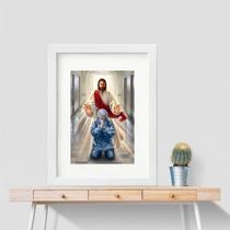 Quadro Jesus Abençoando Médico - 60X48Cm Quadro Jesus Abençoando Médico - 60X48Cm