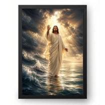 Quadro Jesus Acalmando a Tempestade 50x70cm Quadro Jesus Acalmando a Tempestade 50x70cm