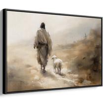 Quadro Jesus Caminhando Com A Ovelha Perdida