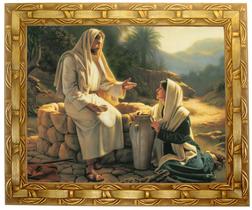 Quadro Jesus Com A Samaritana, Mod.01, Tam.30X25cm. Angelus
