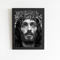 Quadro Jesus Cristo Coroa Espinhos Moldura Preta 60x40cm Quadro Jesus Cristo Coroa Espinhos Moldura Preta 60x40cm