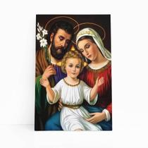 Quadro Jesus Cristo João E Maria Religião Canvas 60X40Cm - Plimshop