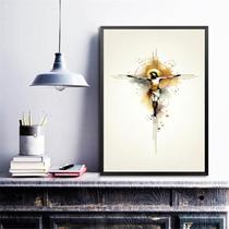 Quadro Jesus Crucificado Minimalista 33x24cm - com vidro Quadro Jesus Crucificado Minimalista 33x24cm - com vidro