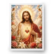 Quadro Jesus em Atmosfera do Imaculado Coração 15x21cm