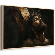 Quadro Jesus Em Sofrimento Reclinado Sobre a Cruz