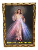 Quadro Jesus Misericordioso 56x76cm Parede Sala Cozinha