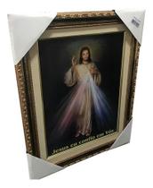 Quadro Jesus Misericordioso Com Moldura Luxo 52x41cm Cor Dourado Cor Da Armação Dourado Quadro Jesus Misericordioso Com Moldura Luxo 52x41cm Cor Dourado Cor Da Armação Dourado