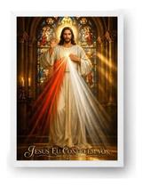 Quadro Jesus Misericordioso Eu Confio Em Vós Vitral 40x60cm