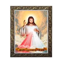 Quadro Jesus Misericordioso Moldura Luxo 55 cm x 45 cm