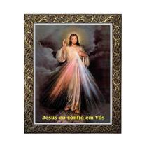 Quadro Jesus Misericordioso Moldura Luxo 55 cm x 45 cm - FORNECEDOR 55