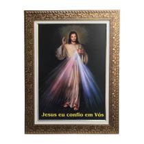 Quadro Jesus Misericordioso Resinado De Sala Grande Luxo 50 X 70 Cm - FORNECEDOR 33