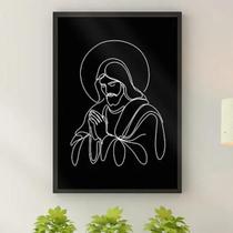 Quadro Jesus Moderno - One Line 24X18Cm