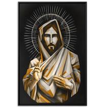 Quadro Jesus o Salvador Geométrico c/ Moldura 63x93cm