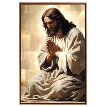 Quadro Jesus o Salvador Geométrico com Moldura 63x93cm Quadro Jesus o Salvador Geométrico com Moldura 63x93cm