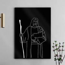 Quadro Jesus One Line - Preto e Branco 45x34cm