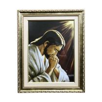 Quadro Jesus Orante com Moldura Luxo 52x41cm Quadro Jesus Orante com Moldura Luxo 52x41cm