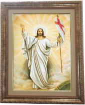 Quadro Jesus Ressuscitado, Mod. 01, Tam. 53X43cm. Angelus