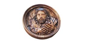 Quadro Jesus te chama entalhado em madeira