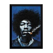 Quadro Jimi Hendrix Guitarrista Arte Moldura 42x29cm