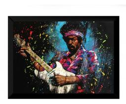 Quadro Jimi Hendrix Rock Arte Moldura 42x29cm