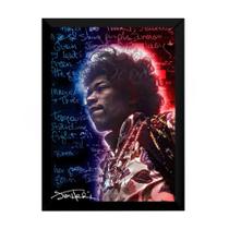 Quadro Jimi Hendrix Rock Foto Arte Moldura 42x29cm