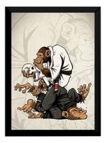 Quadro Jiu Jitsu Decoração Dojo Arte Macacos