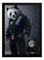 Quadro Jiu Jitsu Decoração Dojo Panda Pai E Filho Arte
