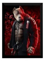 Quadro Jiu Jitsu Decoração Dojo Pit Bull Kimono Arte