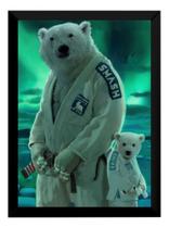 Quadro Jiu Jitsu Decoração Dojo Urso Polar Pai & Filho Arte