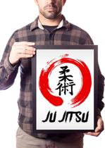 Quadro Jiu Jitsu Emblema Kanji Decoração