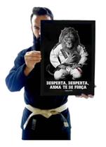 Quadro Jiu Jitsu Leão Arte Salmo Motivação Marcial Dojo