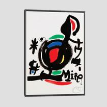 Quadro Joan Miró I Tela Moldura Preta 45X30Cm - Decora Online