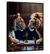 Quadro Jogo De Feras Médio Moldura Interna 64x48