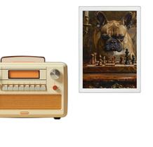 Quadro Jogo Xadrez - Bulldog Francês 33X24Cm