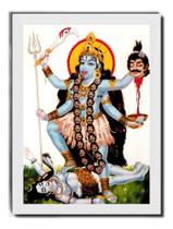 Quadro Kali Deusa Indiana Esposa De Shiva Moldura Branca