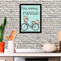 Quadro Keep Moving Forward 24X18 Com Vidro - Preta