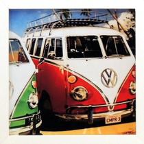 Quadro kombi antiga vermelha e verde Quadro kombi antiga vermelha e verde