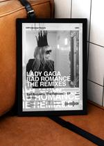 Quadro Lady Gaga BadRoman L C/ Vidro e Moldura Tam:A4 Quadro Lady Gaga BadRoman L C/ Vidro e Moldura Tam:A4