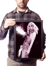 Quadro Lady Gaga Cantora Foto Palco Pôster Moldurado Quadro Lady Gaga Cantora Foto Palco Pôster Moldurado