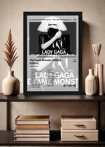 Quadro Lady Gaga The Fame Monster (Black&white) Com Vidro Tamanho:21cm x 30cm (A4)