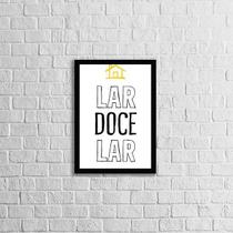 Quadro Lar Doce Lar Preto e Amarelo 24x18cm