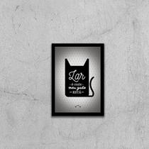 Quadro Lar é Onde Meu Gato Está 33x24cm - com vidro Quadro Lar é Onde Meu Gato Está 33x24cm - com vidro