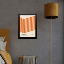 Quadro Laranja Bauhaus - Cube Angle 45x34cm - com vidro